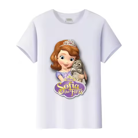 Disney Sofia The First Princess Cartoon Tees Girl O-Neck Top Woman Tshirt Y2k Loose Blouses Harajuku