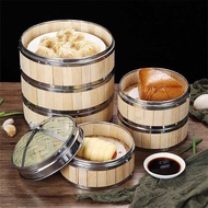 Reusable Kitchen Round Bamboo Steamer With Cover Dumplings Steaming Grid Rice Cooker Pad Paper Cookware Cooking Utensils