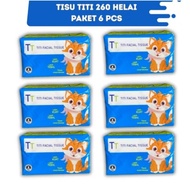 Tissue Titi Facial Tissue 260 Sheets Pack of 6 pcs