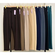Scuba Drawstring Straight Cut Pants (Fit up to 85KG)