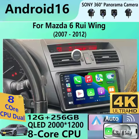 Android 16 Car Radio For Mazda 6 II GH 2007 - 2012 Multimedia Video Player Navigation stereo GPS No