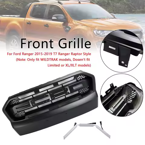 Artudatech Raptor Style Front Bumper Grill Grille Fit Ford Ranger 2015-2019 T7 W/LED