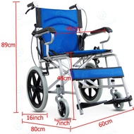 ♠รถเข็นผู้ป่วย Wheelchair วีลแชร์ พับได้ น้ำหนักเบา ล้อ 24 นิ้ว มีเบรค หน้าหลัง 4 จุด เหล็กพ่นสีเทา รุ่น AA017◈