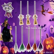 Witch Broom Halloween Witch Broom with Detachable Handle Cosplay Witch Broomstick Kid Adult Broom Pr
