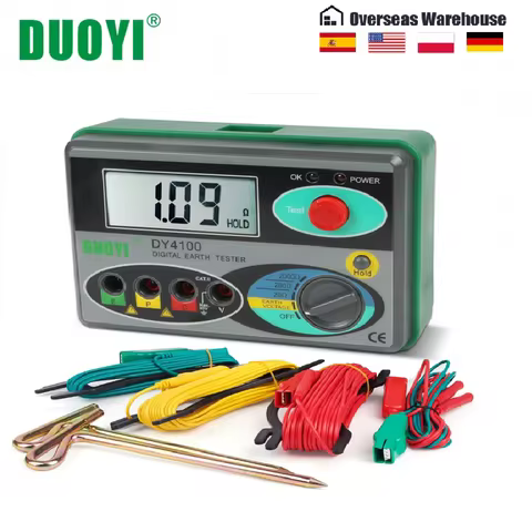 DUOYI DY4100 Earth Ground Resistance Tester 0-2000 Ohm Real Digital Megohmmeter Earth Resistance Met