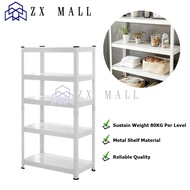 2 in 1 Boltless Rack White Shelving Storage Rack Store Room Full Metal Rack Rak Serbaguna Kitchen Ra