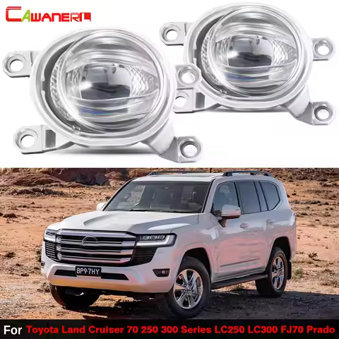 2 X Car Right + Left LED Lens Fog Light Assembly Daylight For Toyota Land Cruiser 70 FJ70 300 LC300 