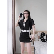 3ct noodle Set, zip-up shirt, white zip shirt, elastic cv. 