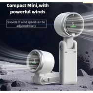 N607 Portable Handheld Personal Rechargeable Desk Fan LED Digital Display 180 Adjustable 5-Speed