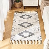 Boho Runner Rug, Washable Hallway Rug Runner Non Slip Rubber Backed, Kitchen Farmhouse Area Rug Floo