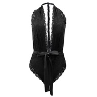 Annebra Cruise ชุดว่ายน้ำ วันพีช ผ้าลูกไม้ยืด มีฟองน้ำซับเต้า Halter One Piece Swimsuit รุ่น AS9-888