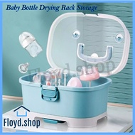 FLOYD.SHOP Baby Bottle Drying Rack Storage Large Nursing Bottle Storage Box Organizer with Cover