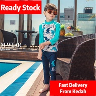 SWIMMING SUIT LONG SLEEVE KIDS SWIMMING SUIT/MUSLIMAH 2 PCS SWIMMING SUIT/ 2 HELAI BAJU BERENANG