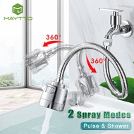 MAYTTO Faucet 360° Faucet Extender Sprayer Aerator Kitchen Sink Sprayer Adaptor Tap Spray Head Attachment Anti -Splash Tap Booster Water Saving Tap with Hose 2 Modes