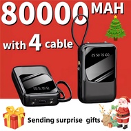 【100％ Original】powerbank mini 80000mah fast charging powerbank built in 4 cords PD66W Power Bank