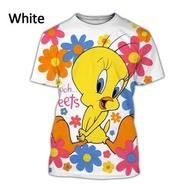 [3D Printed Top] Tweety Bird Cartoon T-Shirt - Summer Casual Wear, Sizes XS to 5XL