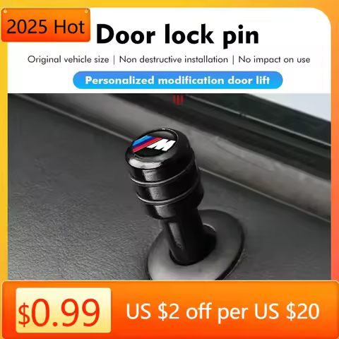 2025 New 4Pcs Car Door Lock Knob Alloy Security Insurance Pull Pins For BMW M E34 E36 E60 E90 E46 E3