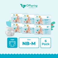 Offspring FeatherAir Comfort Baby Diapers Tape NB396/S336/M288 [6 Packs]
