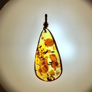天然花珀 蜜蠟琥珀 Amber 樹脂 化石 吊墮 吊咀 天然水晶 冰透