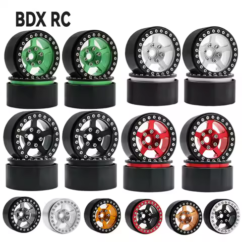 1/10 RC Crawler Aluminum Alloy 1.9 Inch Beadlock Wheels Colorful 5 Spokes Rim for TRX4 YK4102 Axial 