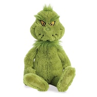 Green Hair Monsters Plush Toy Christmas Plush Toy Festive Green Plush Toy with Red Christmas Hat Per