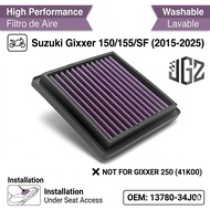 For SUZUKI GIXXER 155 GSX150F Gixxer155SF Washable Air Filter Element Motorcycle High Flow Filter 13
