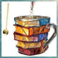 [uhktyltui.vn] 3d Painted Book Coffee Mug 11oz Glass Coffee Cupshaped Cup for Book Lovers, , Librari