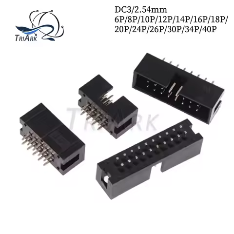 10PCS DC3 2.54mm Pitch Through Hole 6P 8P 10P 14P 18P 20P 24P 30P 40P 50P PIN PCB CONNECTOR DOUBLE R
