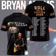 Quick Dry Short Sleeve T-Shirt – Unisex New Rock Band Bryan Adams Tour 3D Print Tee