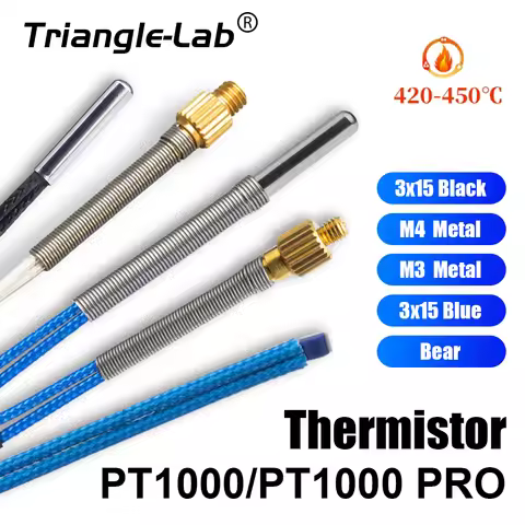 Trianglelab PT1000 Pro Thermistor Cartridge M3 M4 Screw Temperature Sensor High temPerature 450℃ 3D 