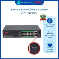 ONV PoE Switch 8 POE ports + 2 genuine H1108PL uplink ports, supports 250m pulling distance, | C150