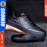 Sepatu Casual Sneakers Kulit Pu Hitam Pria Dewasa  -Demous Pedro