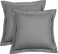 Euro Sham Covers 26x26 Set of 2 Dark Grey 600 Thread Count 100% Egyptian Cotton Pack of 2 Euro 26x26