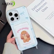 Cute Dog Card Holder Casing For Vivo iQOO Z10 Z9 Turbo Z10X Z9X Z8 Z8X Z7 Z7X Z6 Z6X Z5 Z5X Z3 Z1 Ne