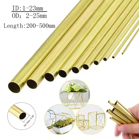 1PCS Brass Tube DIY Pipe Round Diameter 2/3/4/5/6/7/8/9/10/12/14/16/18/20mm L200mm 300mm 500mm Brass
