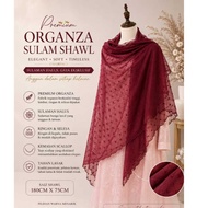 Organza Sulam Shawl Premium | Tudung Shawl Sulam Bunga | Scallop Embroidery | Lightweight & Elegant 