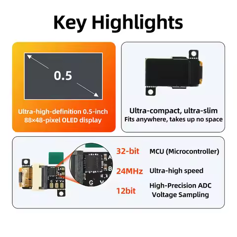 Ultra-Thin 0.5'' OLED Digital Voltage Meter DC 0-30V High Precision 5Hz/10Hz Refresh Volt Monitor fo