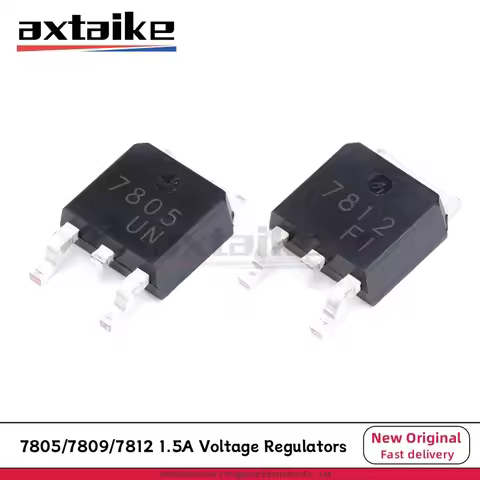 10PCS 7805 7809 7812 7815 5V 9V 12V 1.5A TO-252-2L DPAK 1.25W Voltage Regulators Chip SMD Transistor