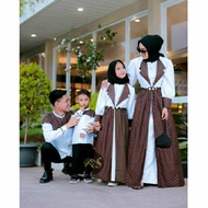 Baju Couple Keluarga Lebaran 2023 Muslim Warna Putih Mewah Sarimbit