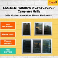 2'x3' //4'x3' //6'x3' Tingkap Casement Sesuai Untuk Dapur Grille Aluzinc Silver Cermin Hitam✅FREE SH