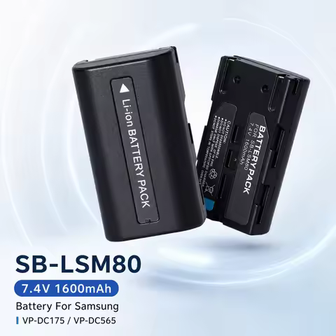 Digital Camcorder Battery Replacement SB-LSM80 LSM-80 LSM80 7.4V 1600mAh For Samsung VP-DC175 VP-DC5
