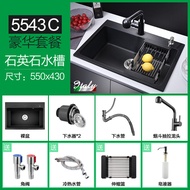 Italian Quartz Stone Sink Vegetable Sink Single Sink Kitchen E Dish Sink Black Sink Household Vegeta