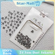 Nail Art Decoration 3D Accessories Nail Art Antique Silver Cross Punk Style