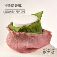NicoFun Loves To Order [Ocean Forest Series] 17 Green Willow Leaf silk Versatile Bib Scarf 100% Mulberry (silk Headband)