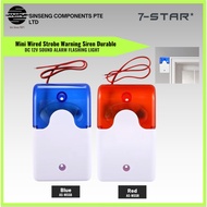 Mini Wired Strobe Warning Siren DC 12V Alarm with Flashing Light & Sound,Security Alarm Horn for Hom