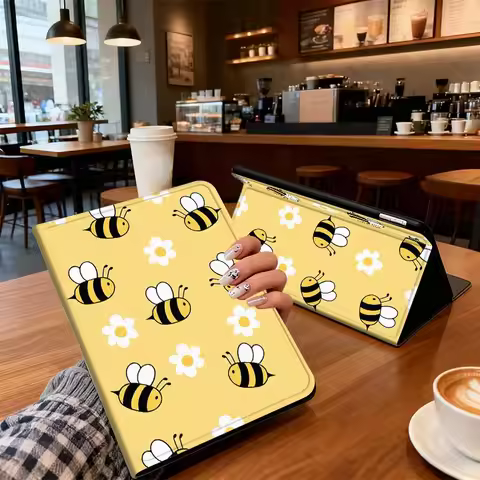 Cartoon Yellow Bee Flower For Xiaomi Redmi Mi Pad 8 7 6 5 4 2 SE K 12.4 11.2 12.1 11 8.8 Pro Max Ult
