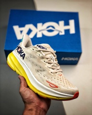 HOKA ONE ONE Clifton 9 Wide low cut running shoes in Beige and Yellow 1127895