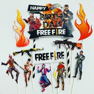 Free F1re Logo White Birthday Cake Topper / Birthday Cake Decoration / Cake Games Topper / Cake Topp