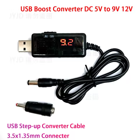 USB Boost Converter DC 5V to 9V 12V USB Step-up Converter Cable + 3.5x1.35mm Connecter For Power Sup