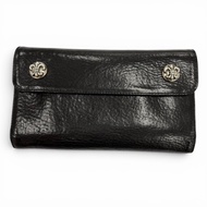成色極佳 ▼ CHROME HEARTS WAVE BS FLUER 皮革 BS 喇叭扣匕首拉鍊WAVE皮革皮夾 三折長版皮夾